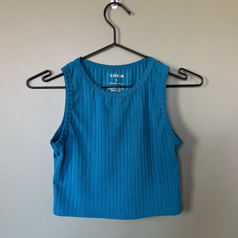 SHEIN Teal Ribbed Women's Top